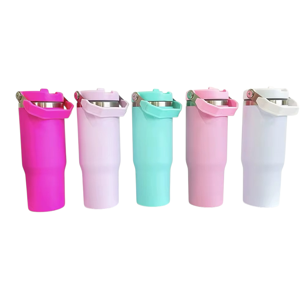 30oz Flip Straw Tumbler With Top Handle