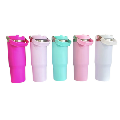 30oz Flip Straw Tumbler With Top Handle
