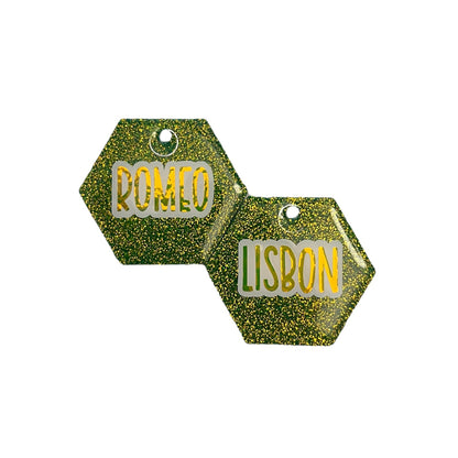 Hexagon Custom Resin Tag