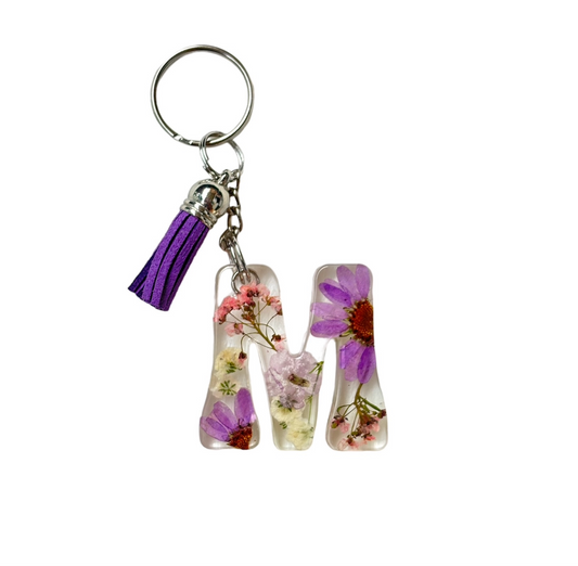 Pressed Flower Resin Keychain