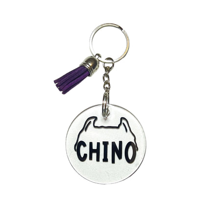 Custom Dog Ear & Dog Name Acrylic Keychain