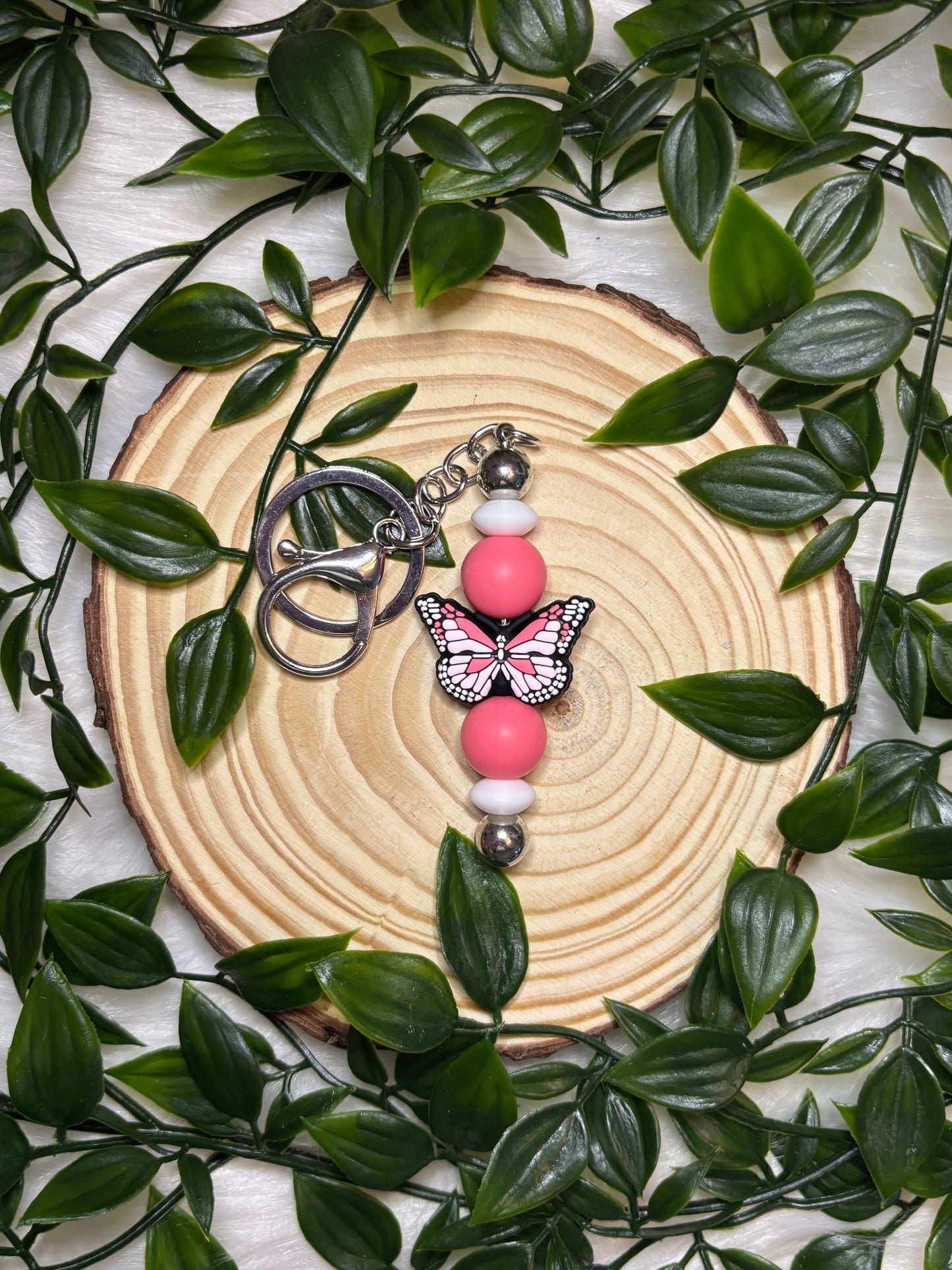 Pink Butterfly Keychain