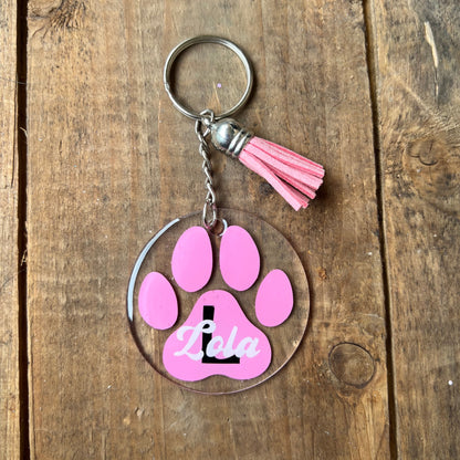 Dog Name Acrylic Keychain